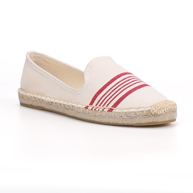 Yazlık düz nefes alabilen her şeyle uyumlu bayan espadrilleri retro çizgili gündelik kanvas ayakkabılar yazlık sıcak satış zapatillas mujer