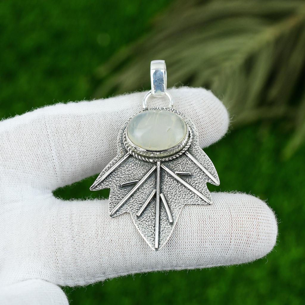 Natural Aquamarine Gemstone Indian Jewelry 925 Sterling Silver Pendant For Women