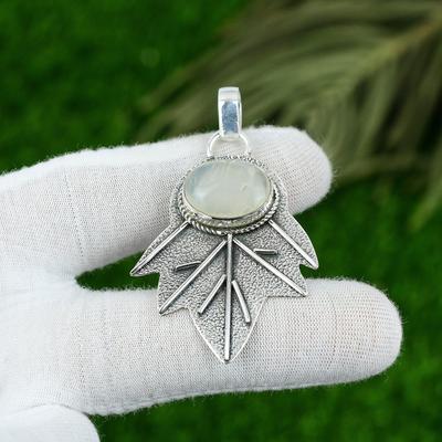Natürlicher Aquamarin Edelstein Indischer Schmuck 925 Sterlingsilber Anhänger Für Frauen