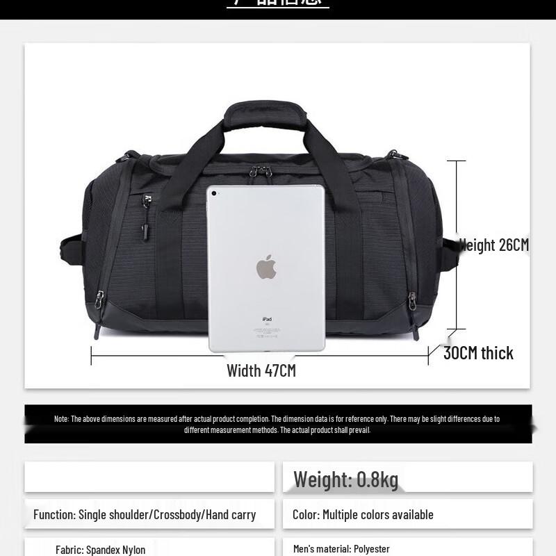 Men's Large Capacity Dry-Wet Separation Travel & Gym Bag