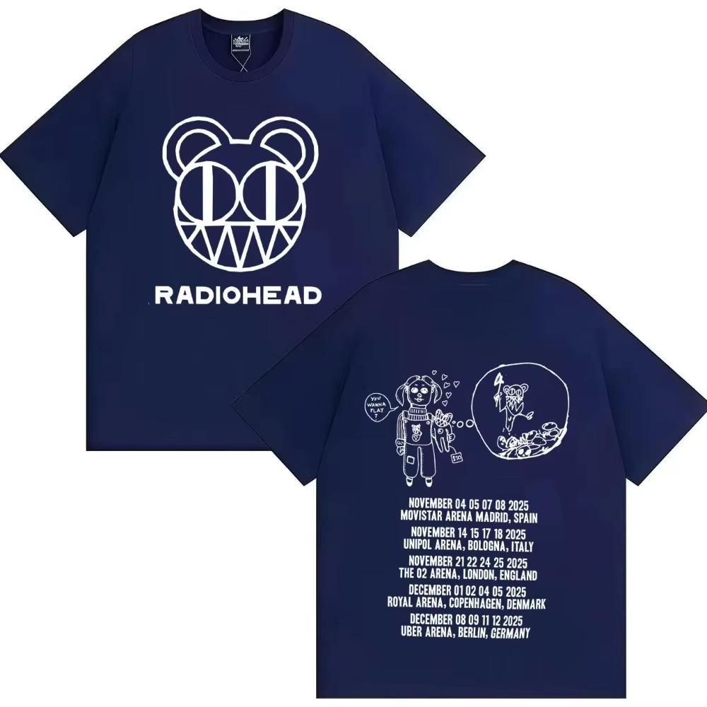 Radiohead Tour 2026 Merch Fashion T Shirts Mens Womens Aesthetic Short Sleeves Harajuku Pure Cotton Casual Hip Hop Streetwear