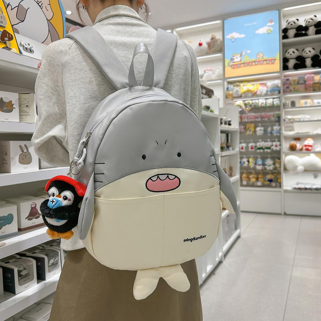 Schoolbag Cute Penguin Backpack Female Cartoon Versatile Student Commuter School Bag Niche Light Leisure Travel Soft Girl Backpack