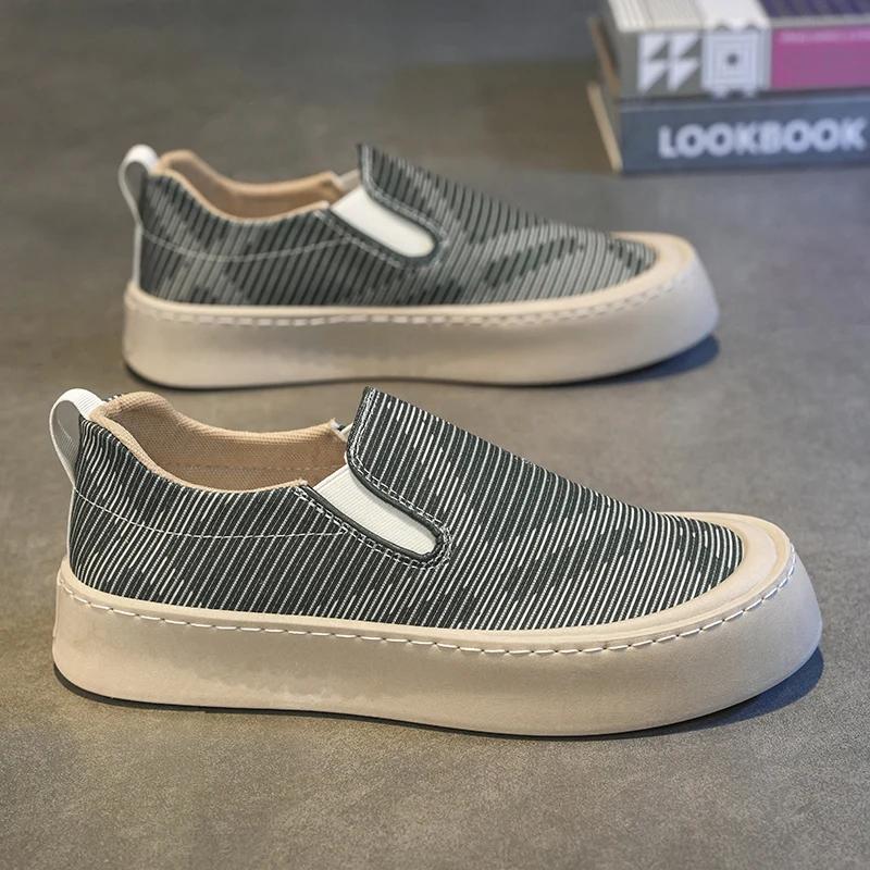 Тканевые повседневные лоферы-кроссовки мужские кроссовки для спорта и отдыха на платформе — фото 3