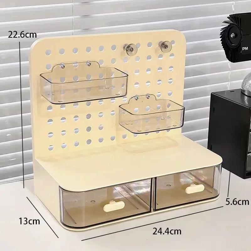 Ящик для хранения выдвижного типа с перфорированной панелью коробка для хранения фотокарточек настольный пластиковый контейнер для спальни органайзер для офиса жёлтый 1789₽