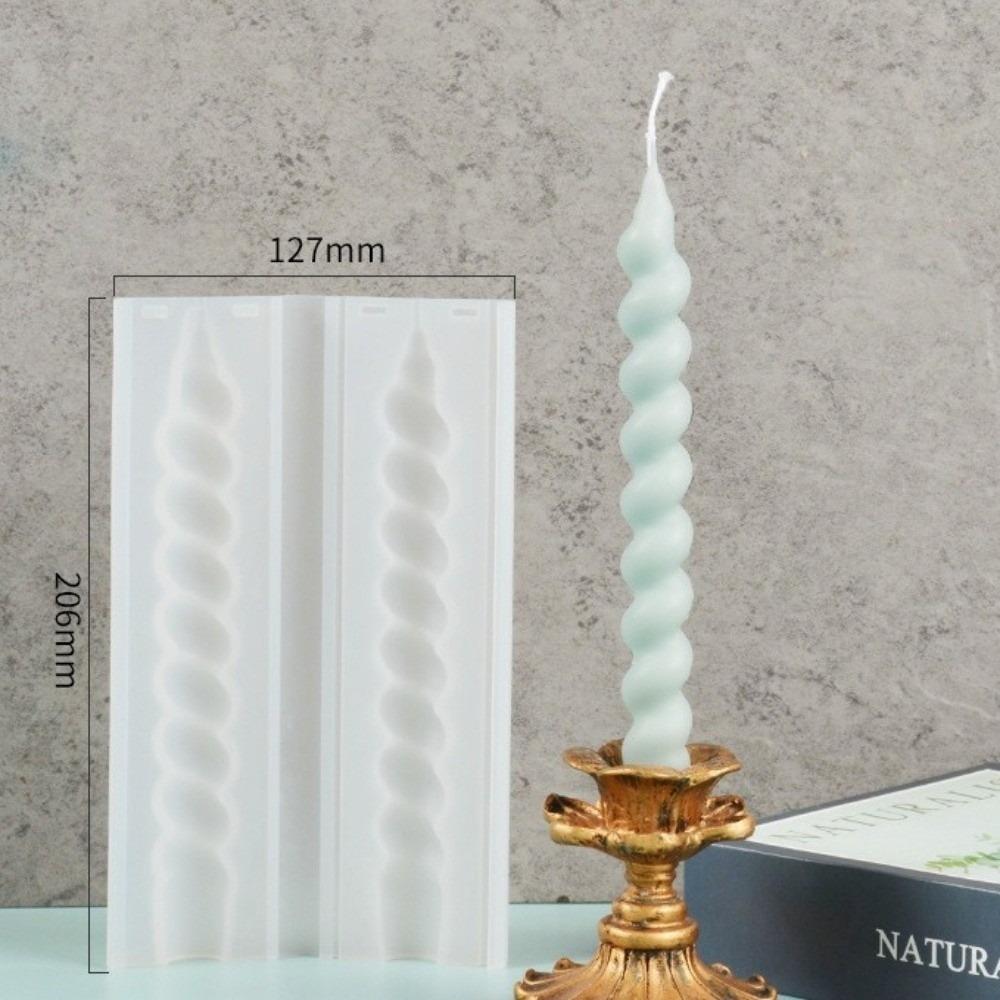 New Silicone Candle Making Mold Non-Stick Geometric Spiral Candle Mould Easily Demold Wax Rod Mold Non-Stick