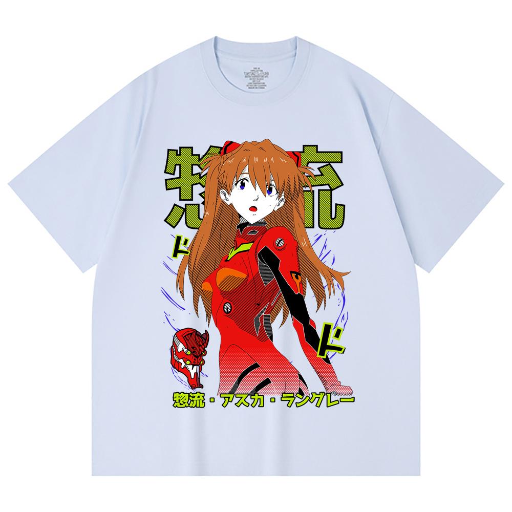 230 Gsm 100% Cotton Evangelion V10 Asuka Print Unisex Heavy Cotton T Shirt
