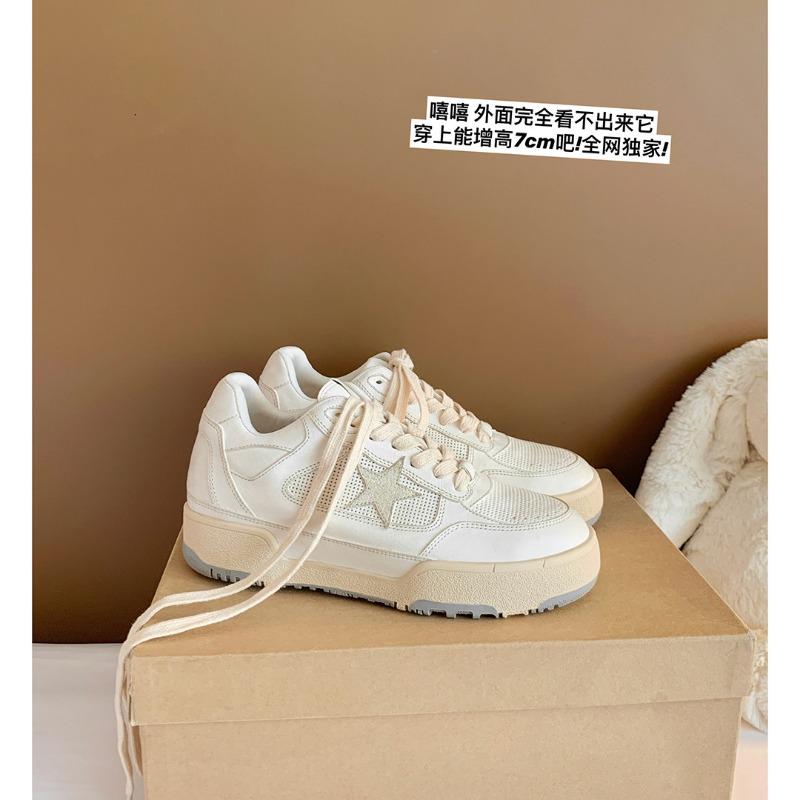 

[Hair] 7cm increase~ thick-soled horse skin stars casual little white shoes dirty shoes women s board shoes 40