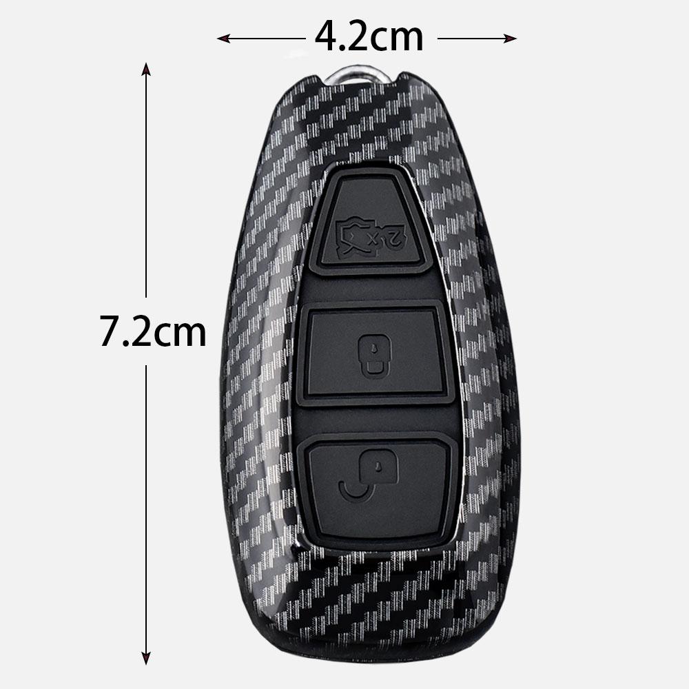 Abs Carbon Car Key Case For Ford Puma Grand C Max Focus Mondeo Kuga Fiesta Ecosport Transit Kuga Silicone Remote Key Case