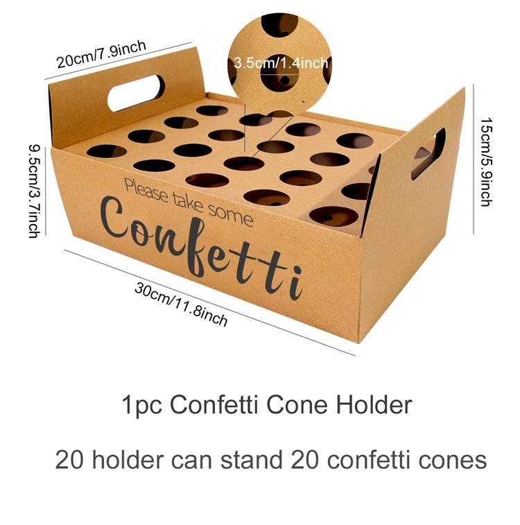 Wedding Kraft Paper Tray Confetti Cone Stand Box Tray For Wedding Decoration Flower Confetti Cones Rustic Wedding Paper Holder