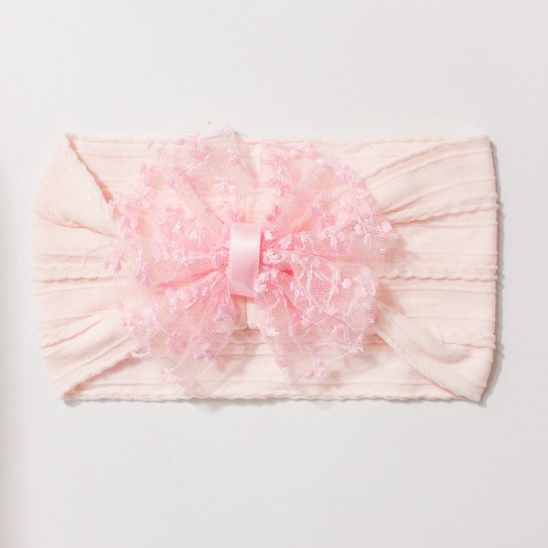 New Jacquard Baby Elastic Headband, Cute Lace Bow Children's Headscarf, Thin Baby Headband