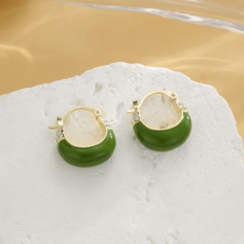 

Французские ретро серьги-капли с глазурью, инкрустированные цирконами, полукруглые, класса люкс, подходят для женщин на вечеринках