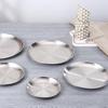 Stainless Steel Round Thickened Dessert Single-layer Plate BBQ Tableware Dish