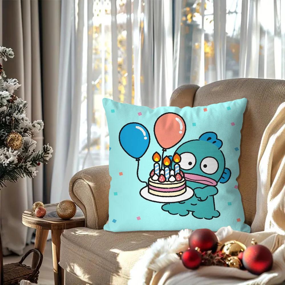 Cartoon Ugly Fish Animation Pillow Case Square Pillow Bedroom Sofa Leisure Comfort Cushion Car Living Room Home Decoration 40X40