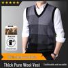 Hengyuanxiang Men's 100% Wool V-Neck Plaid Sweater Vest