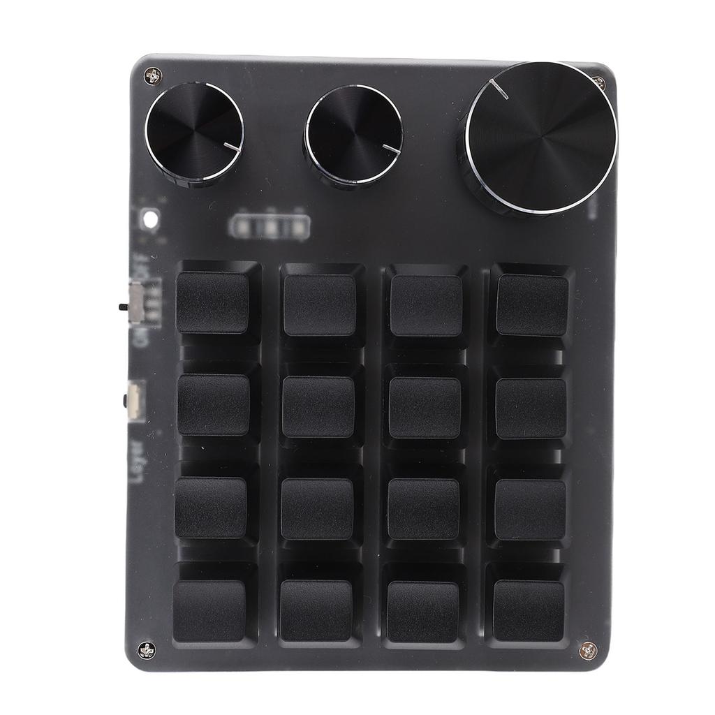 Tastatur 16 Tasten 3 Drehregler 2,4G Kabelgebunden 3 Modi Rot Mechanisches Tastaturfeld Anpassen
