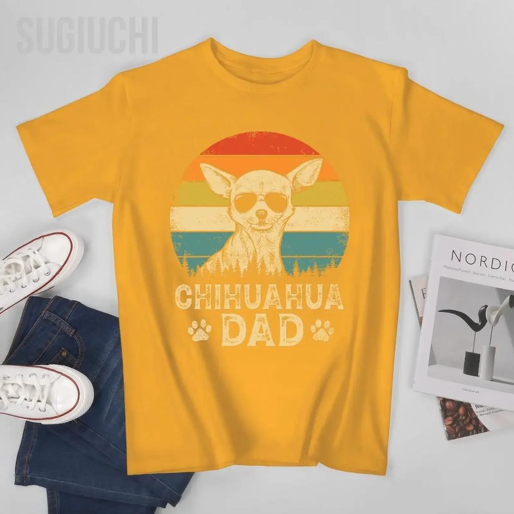 Unisex Unisex Vintage Chihuahua Dad Dog Lovers Fathers Day Tshirt Tees T Shirts WoUnisex Boys 100 Cotton TShirt