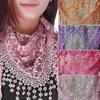 Lady Fashion Hollow Tassel Lace Rose Floral Scarf Triangle Shawl Wrap Gift