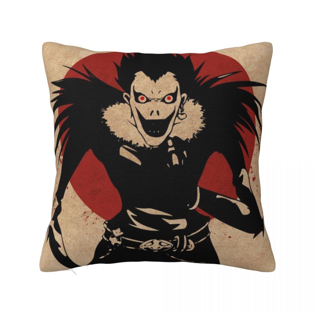 Death Note Manga Square Pillow Cases Anime Light Yagami Cushion Covers Zippered Decorative Pillowcase for Living Room 45x45cm