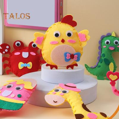 6 stuks/set Kinderen Naaiset met Draad Naald Vulkatoen Kralenketting Plastic Ogen Handgemaakte Knuffel DIY Knuffeldier Knutsel Naaiset Peuters Jongens