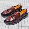 Fashion Fashion New Tassel Loafers New Men's Pointed Thick-soled Leather Shoes Designer Formal Wedding Dress Homecoming Footwear