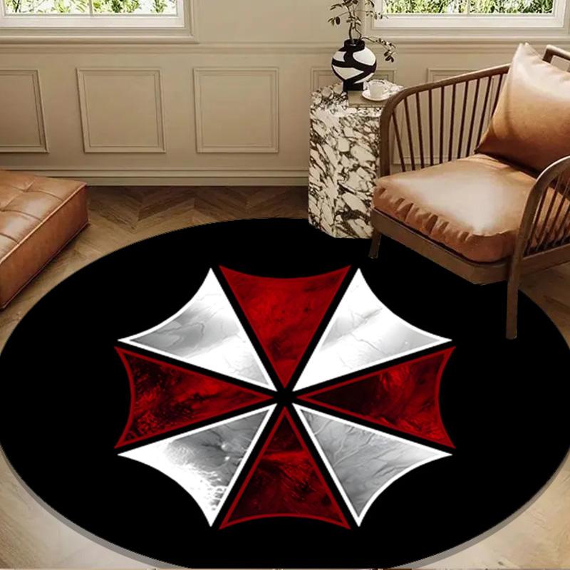 Umbrella Symbol Round Rug for Livingroom,Bedroom, Palyroom, Chair Rug, Area rug, Circle Carpet, Large Size Fan Christmas gift