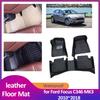 Car Floor Mat for Ford Focus C346 MK3 2010~2018 2011 2012 Leather Foot Inner Liner Waterproof Carpet Pad  Rug Accessories