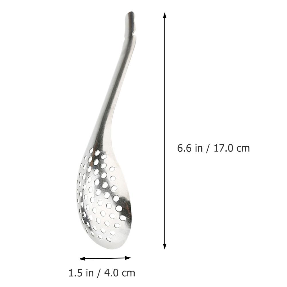 

Ложка-сито Ложки стальные прорезные нержавеющая сталь икорные маленькие сферические перфорированные коктейльные барные сервировочные металлические бармен 17x4x0.5cm серебряный