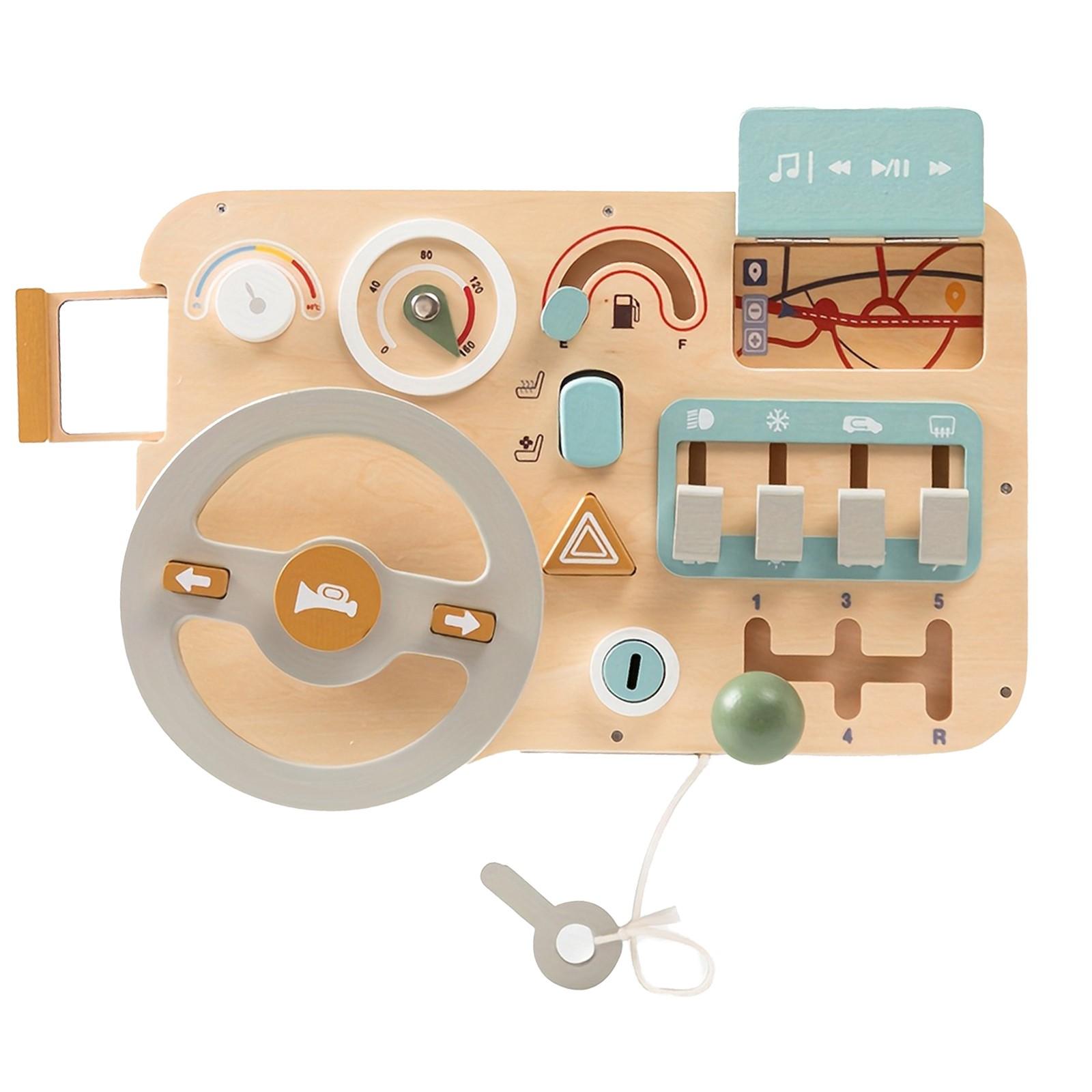 

Wooden Steering Wheel Sensory Activity Board For Kids,Fine Motor Skills, Travel Busy Board, Educational Toys For Boys And Girls One Size