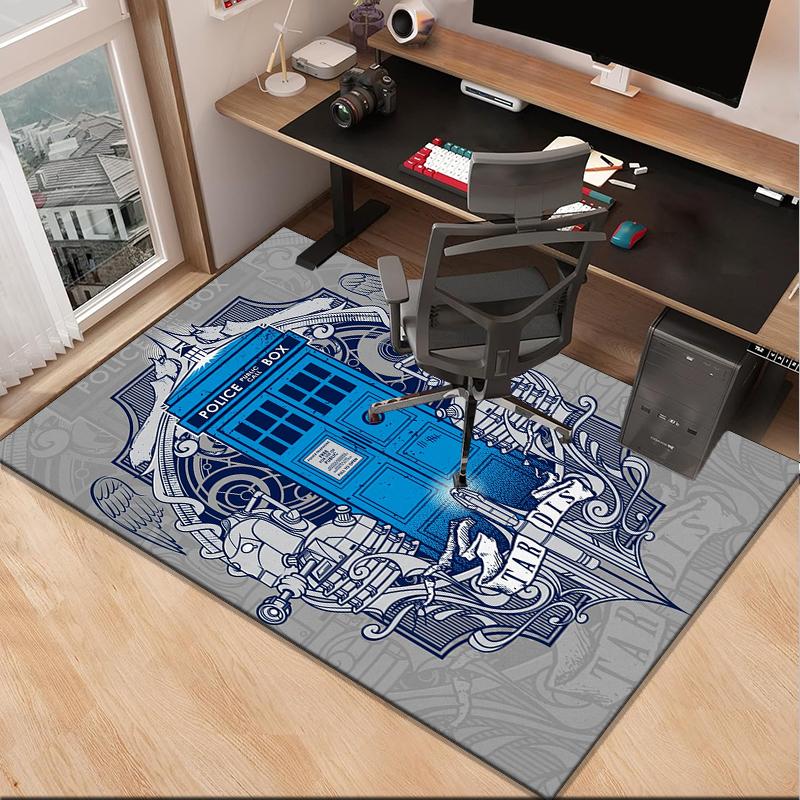Telephone Booth Office Rug Chair Mat, Game Carpet, Suitable for Front Door, Bedroom, Living Room, Desk, Holiday Gift