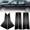 NEW 6pcs Glossy Black PC Window Pillar Post Cover Trim For Honda Civic -2025
