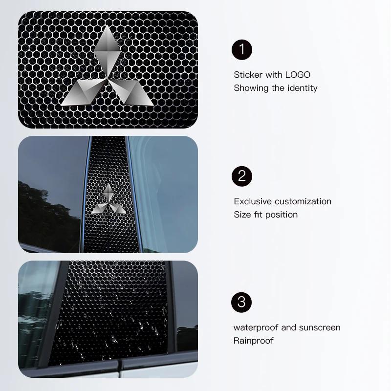 Autoaufkleber B-Säule Mittelstange Dekoration Abdeckung PET-Aufkleber Auto Zubehör Für Mitsubishi Eclipse Lancer Outlander ASX Colt