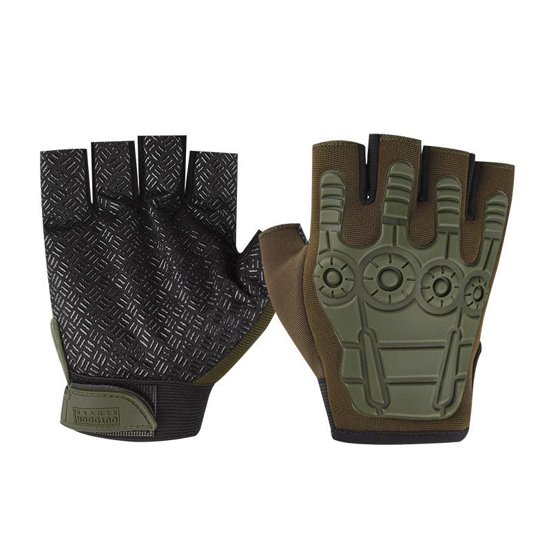 Tactical Half Finger Gloves Men's Outdoor Sports Cycling Training Anti Slip and Wear Resistant Protection Operations Military Fan Seal Special Forces