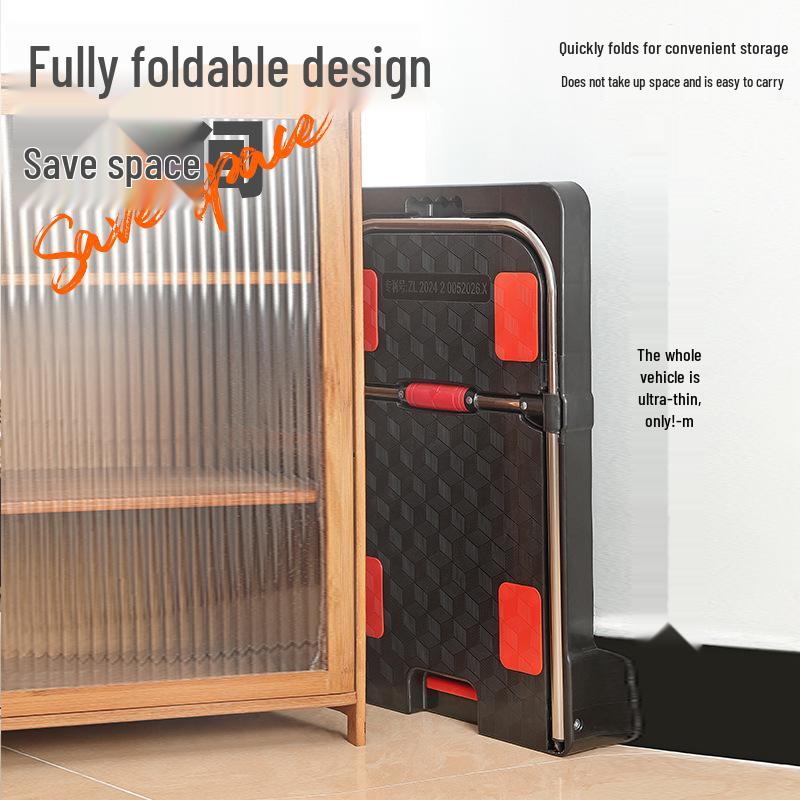 Lightweight Foldable Flatbed Trolley Hand Truck - Silent Portable Cart for Easy Cargo Transport