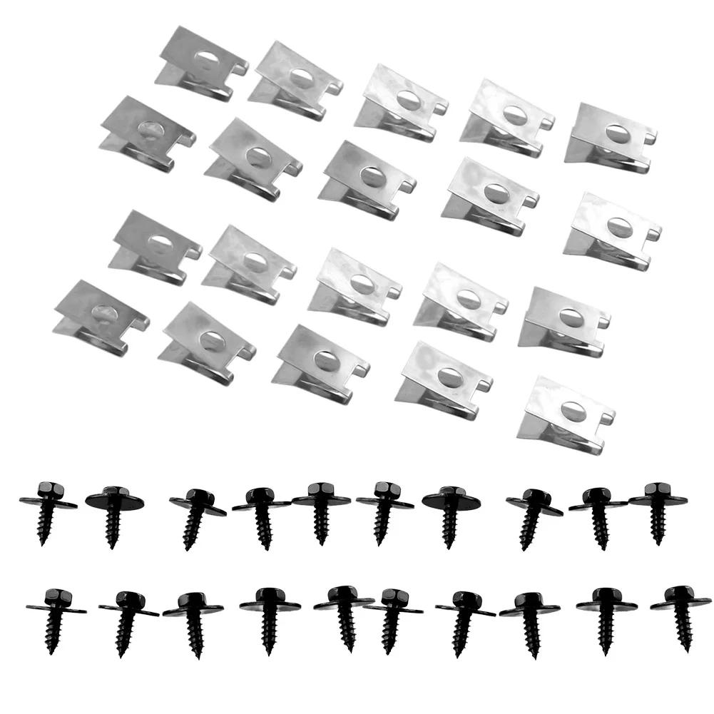 40pcs Screw Fastener For BMW Hex Head Tapping Socket Bolt Screw Clips Undertray Splash Guard Self-Tapping Hex Bolts Fastener Cli