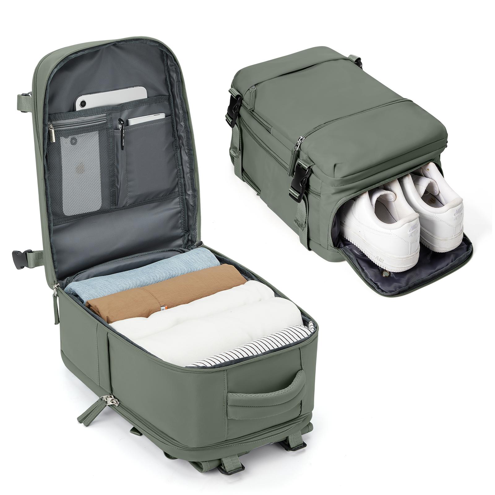 Мужской вакуумный компрессионный дорожный рюкзак для ноутбука 14 дюймов, бизнес-рюкзак большой вместимости, школьный рюкзак, расширяемый, для активного отдыха зелёный