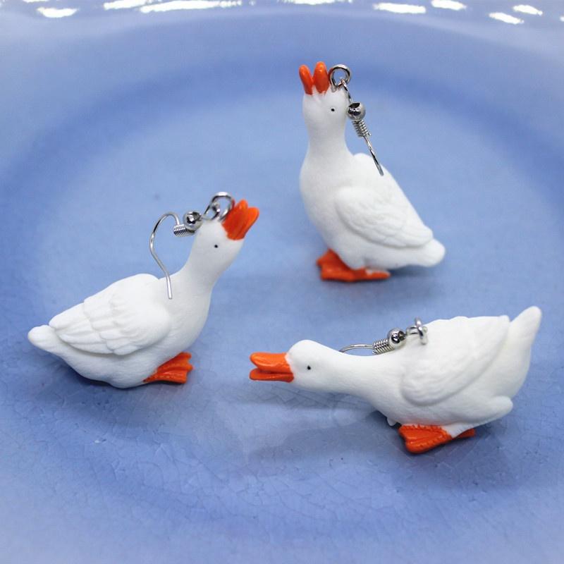 Lustige Ente Ohrringe süße weiße Gans Schmuck Ornamente Frauen Mode Persönlichkeit Geschenke