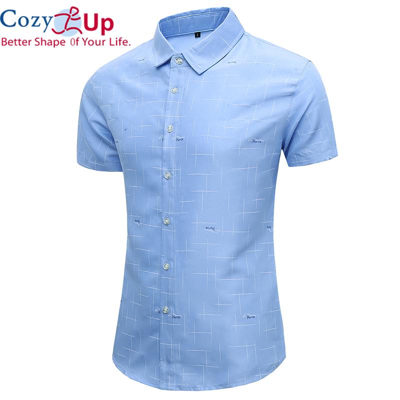 Cozy Up Men's Short Sleeve Shirts Summer Cotton High Quality Beach Flower Shirt Loose Casual Brand Male Clothing