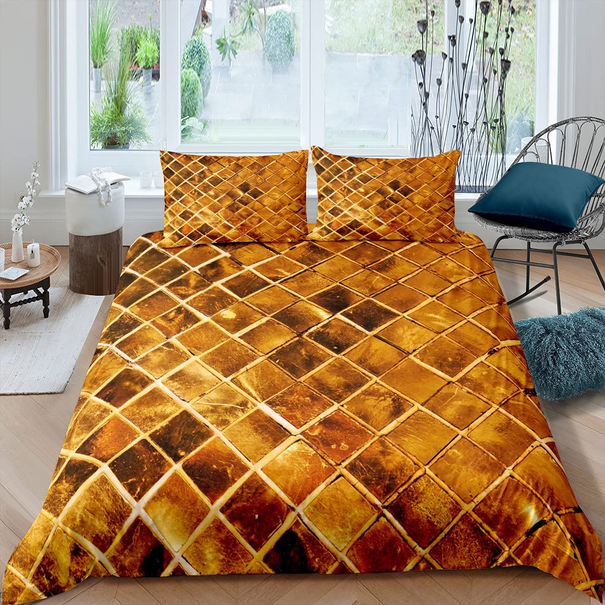 Комплект постельного белья с геометрическим рисунком — фото 21