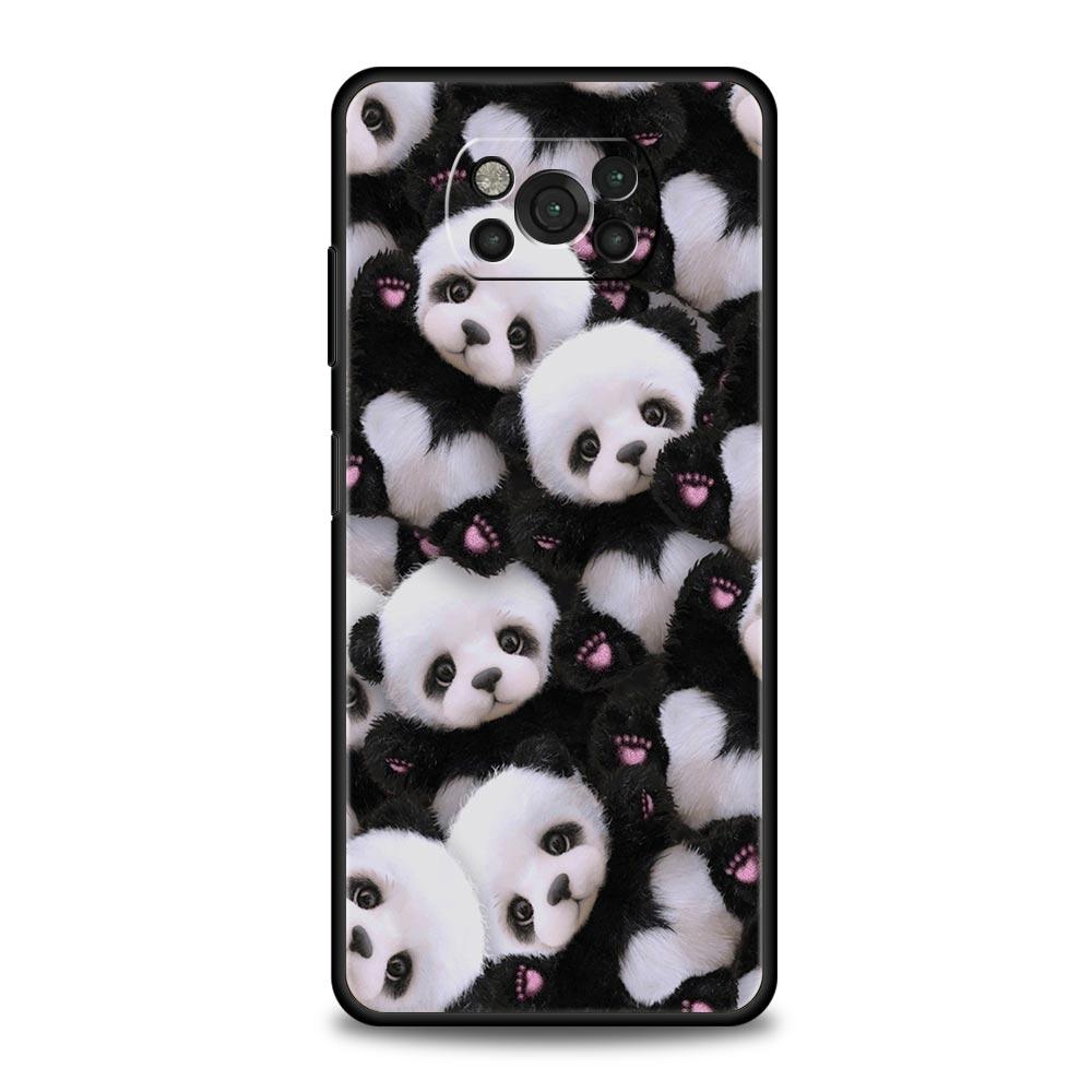 Baby Panda Phone Case Cover for Xiaomi Poco F7 Ultra F6 F5 F4 F3 X6 X5 X4 X3 NFC C51 C55 M4 GT 5G Soft TPU Shell Fundas Capas