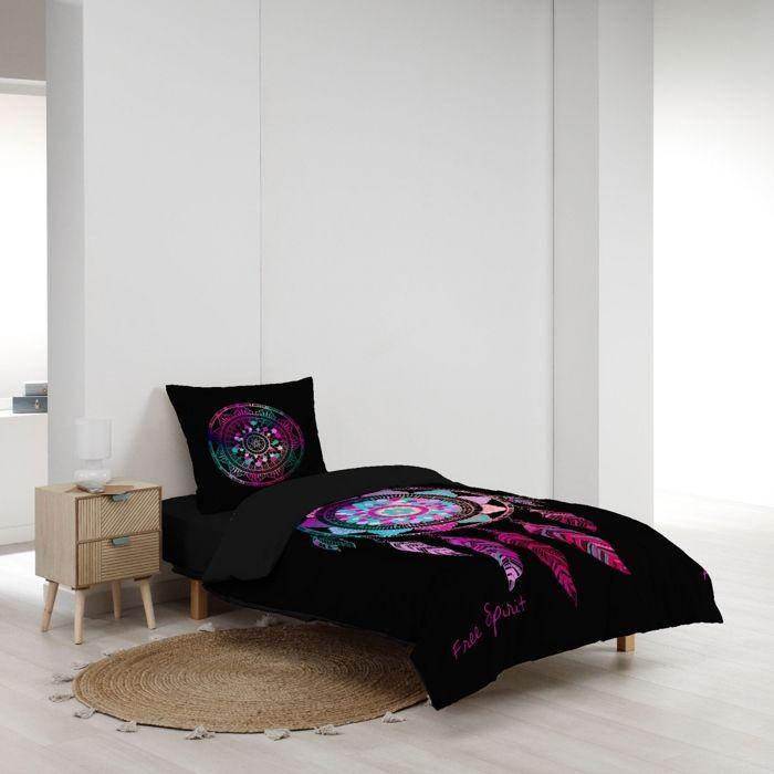 Housse de couette enfant 140 x 200 cm + 1 taie – Coton 42 fils – Porte Bonheur