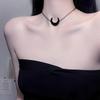 Tmavá kravata dívka Srdce Sladký Cool akrylový černý Měsíc náhrdelník dámský řetízek na klíční kost CHOKER Choker doplněk