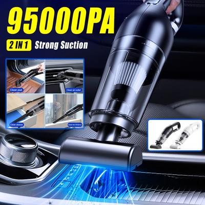 Tragbarer Leistungsstarker Staubsauger Haus Büro Reiniger Nass Trocken USB Wiederaufladbar 95000pa Saugkraft Auto Handstaubsauger