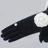Camellia Pearls Mittens Winter Full Finger Warm Touching Screen Keep Warm Outdoor Thermal Gloves Gloves