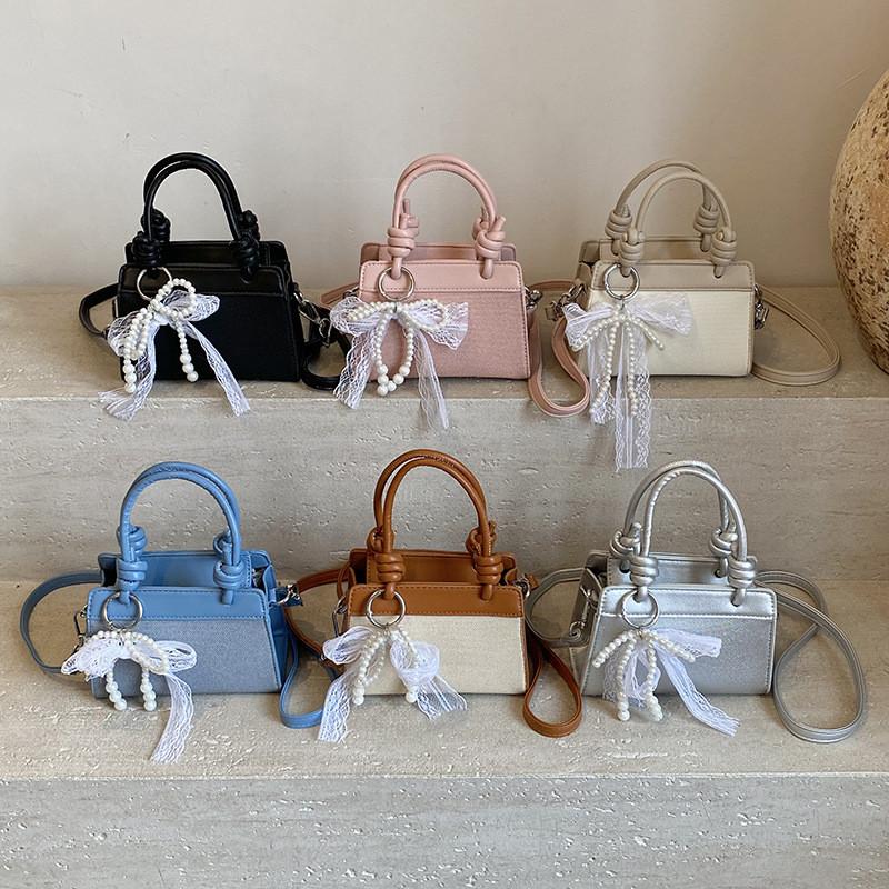 Minimally Design Spliced Children Casual Single Shoulder Square Bag Pendant With