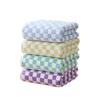 Towel new checkerboard household bath towel enlarged and thickened hanging coral fleece absorbs water and is not easy to lose hair bath towel