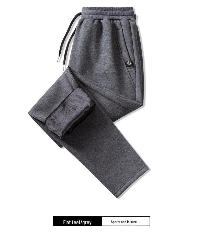 Men's Winter Plush Thick Casual Cotton Sweatpants - Large Sizes Available