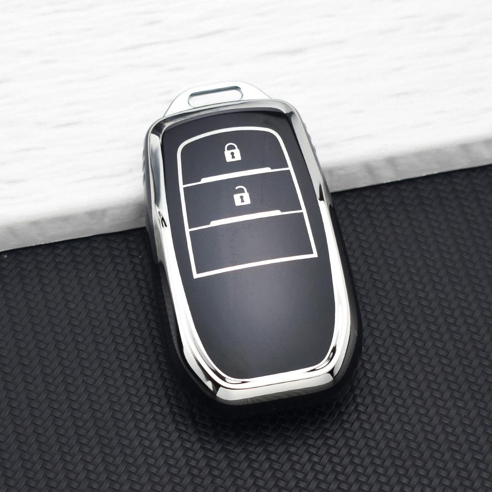 

2/3 Buttons TPU Car Key Fob Case Cover for Toyota CHR Hilux Fortuner Land Cruiser 200 Camry Corolla Crown RAV4 Highland Keychain