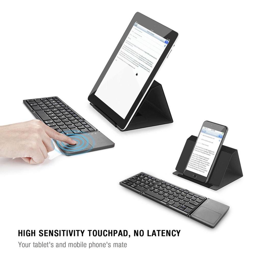 B033 Mini Clavier Bluetooth Pliable Sans Fil pour Téléphone/Tablette