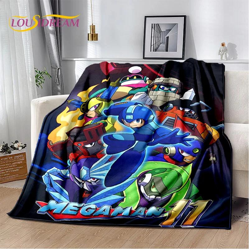 Retro Cartoon Rockman Mega Man Spel Zachte Dekens, Houd Warm Plaid Comfortabele Deken voor Picknick Bedden Bank Huis Slaapkamer