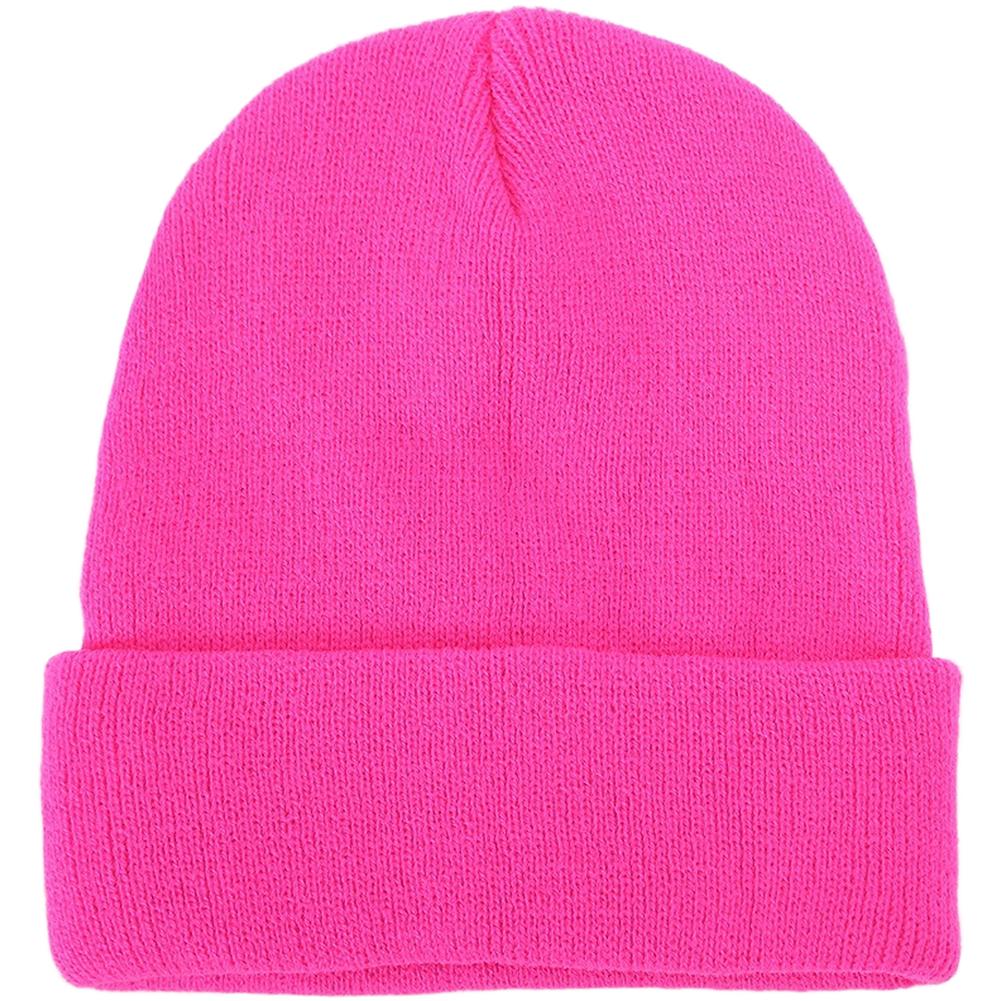 Breathable Fabric Fluorescent Colors Knitted Beanie Winter Dome Hat